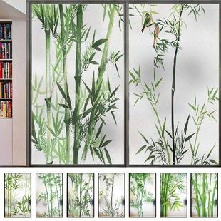 Stained Bamboo Glass Films Windows Chinese Privacy Style