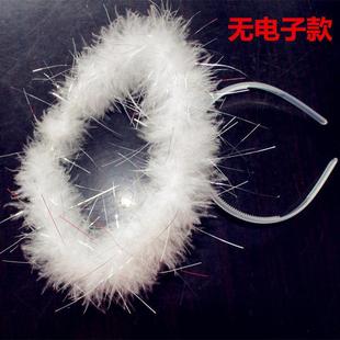 kids Angel Halo Hair Hoop Feather Headband Luminous Headwear