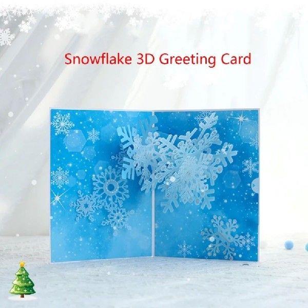 Popup Card Handmade 3D Snowflake Popup Greeting Cards For