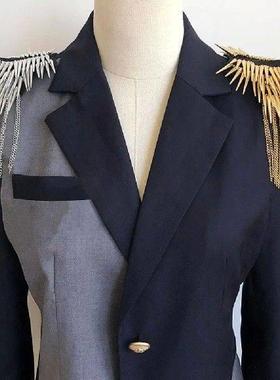 Punk Tassel Epaulette Delicate Rivet Spike Long Chain