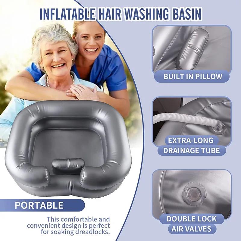 Inflatable Shampoo Basin - Portable Hair Washing Bowl/ Tub f