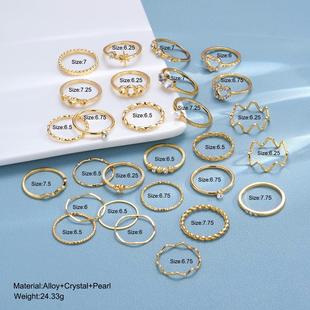 set piece gold rings Love joint Wave28