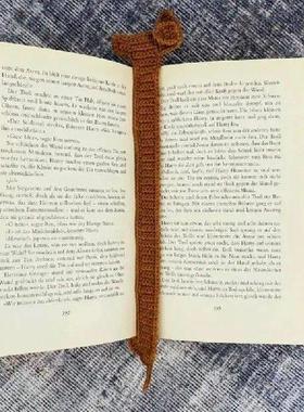 Handmade Dachshund Bookmark Brown Crocheted Dog Bookmark