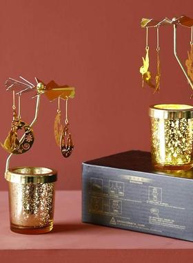 Walking horse lantern Rotating candle stand candlelight