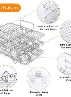 3 Tier Air Fryer Rack Multi-layer Dehydrator Rack Toast