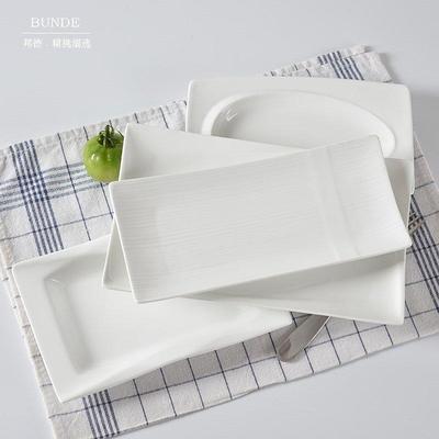 White ceramic rectangular Plates Restaurant creative