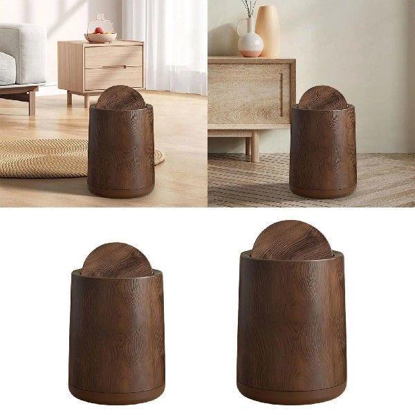 Bathroom Trash Can Round with Swing Lid Removable Inner for