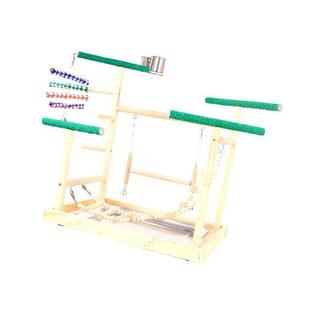 Parrot Playground Parakeet Playpen Ladder Wooden Play Stand