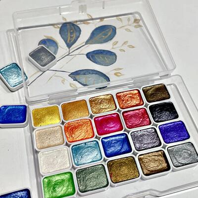 20 Colors Watercolor Paint Pigment Solid Pearlescent Glitter