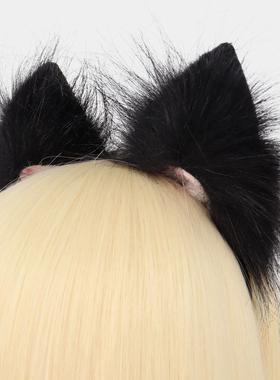 Handmade Faux Fur Animal Ears Headband Furry Cat Fox Ear Hai