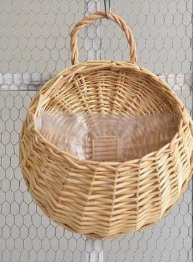 Wall Mounted Handmade Wicker Flower Pot Hanging Woven
