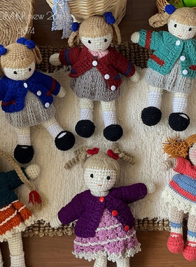 pom.kr新款韩版尼泊尔手工针织羊毛毡娃娃可爱俏皮宝宝公仔礼物女