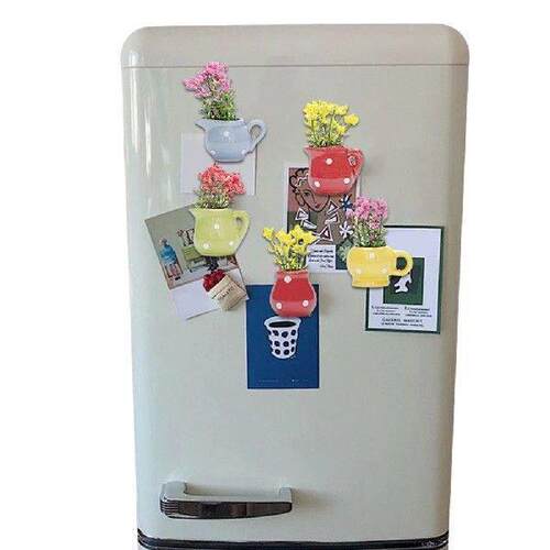Mini Vase Magnets Wear Resist Porcelain Vase Refrigerator