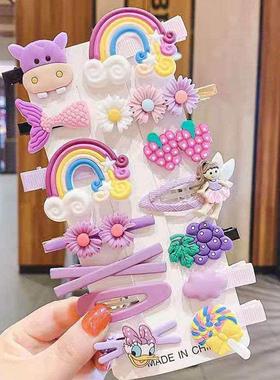 Cartoon hair clip children side bangs clip rainbow ba headdr