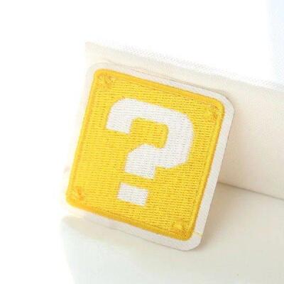 2PCS Cartoon Yellow Question Mark Embroidered Patches for