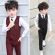 Blazer Kids Set Plaid Tod Clothes Vest Wedding Boy Waistcoat