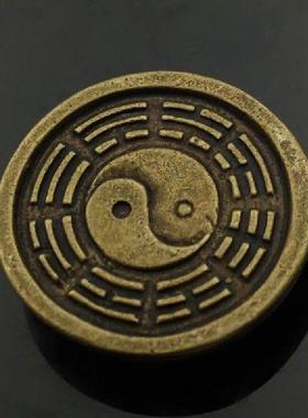 Brass Two Bulls Spinning On A Copper Plate Means Turn