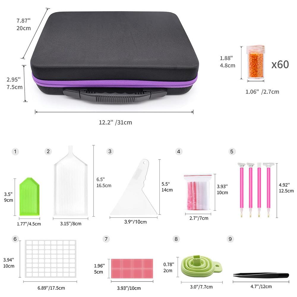 Diy 5D Diamond Painting Accessories Tools Container Bag