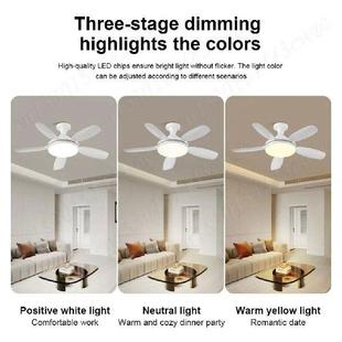 Lights with Remote E27 Foldable Fans Control LED Ceiling