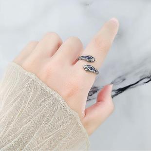 Rings For Green Sterling Shape Silver Snake 925 Women