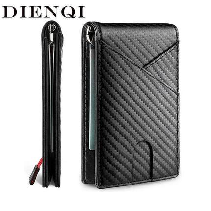 Carbon Fiber Rfid Slim Card Luxury Wallet Money Bag Mens Wa