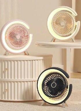 Rotatable Desk Desktop Outdoor Table Cooling Fan With LED