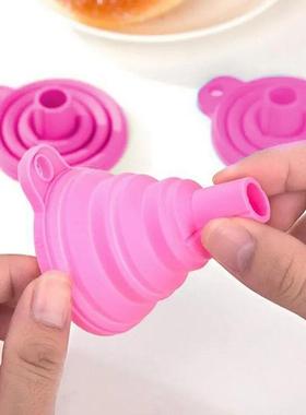 1pc Red Silicone Funnel Mini Multifunctional Convenient Kitc