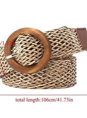 Belts For Women Vintage Boho Braided Waist Belt Black Coffee
