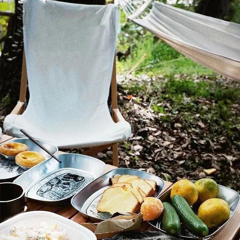 Kitchen Outdoor Picnic Tools Random Pattern Fruit Plate Snac