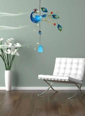 2pcs Creative Peafowl Wind-bell Iron Crafts Hanging Pendant