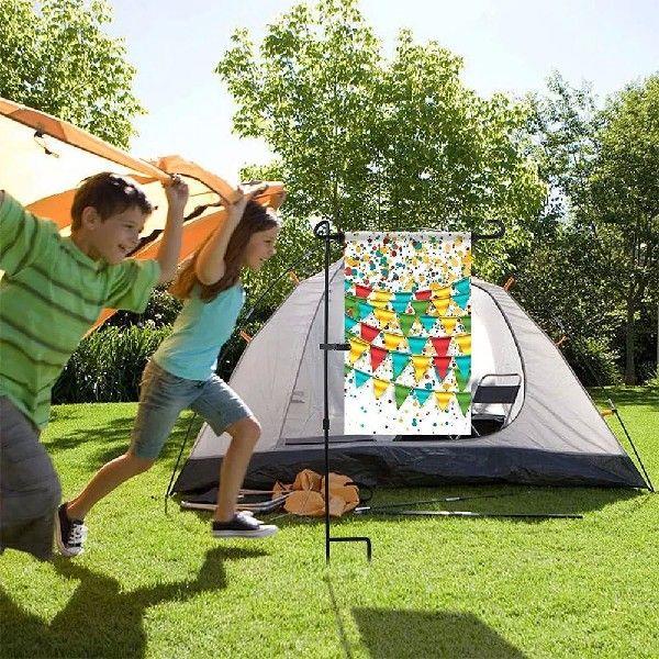 Garden Flag Stand Garden Flag Pole Holder with Clip and