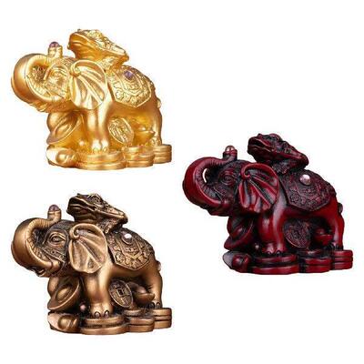 Elephant Statue Wealth Tabletop Centerpiece for Indoor