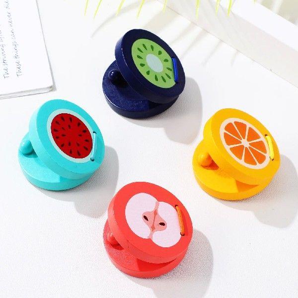 4pcs Wooden Castanets Kids Musical Instruments Smooth Fruit