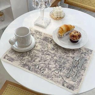 Cotton Rectangle Linen Placemats washable Nordic Non Style