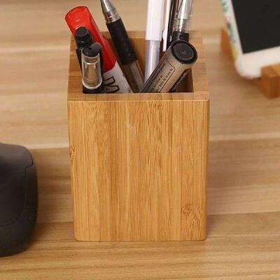 Bamboo Wood Storage Box Pen Holder Desk ganizer Pencil