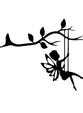 45BE Metal Swinging Fairy Sculpture Art Crafts Hanging