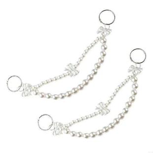 2Pcs Large Imitation Pearls Beads Purse Chain Handbag Chain