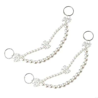 2Pcs Large Imitation Pearls Beads Purse Chain Handbag Chain