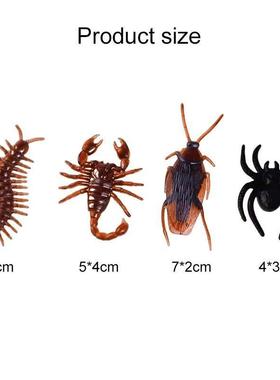 48pcs万圣节模拟虫子蟑螂蜘蛛蜈蚣