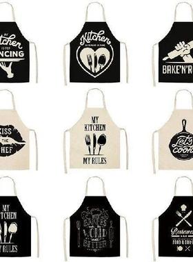 Letter Alphabet Kitchen Aprons for Women Cotton Linen Bibs