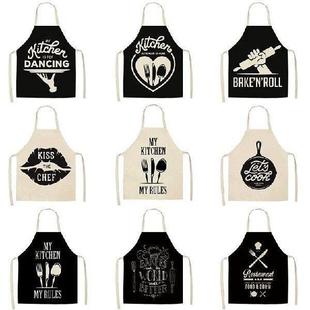 Aprons for Women Letter Linen Kitchen Cotton Bibs Alphabet