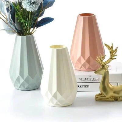 Vase Decoration Home Plastic Vase White Imitation Ceramic