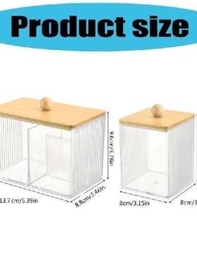 Modern Qtip Holder with Sturdy Lid for Bathroom Countertop