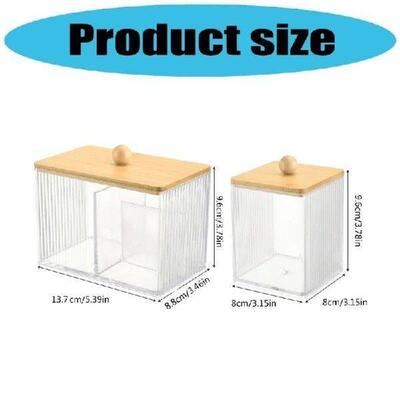 Modern Qtip Holder with Sturdy Lid for Bathroom Countertop