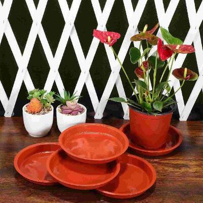 5 Pcs Pot Garden Plastic Flower Tray Bottom Plant Saucer