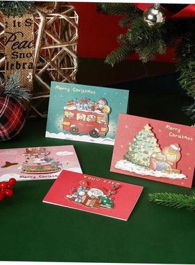 圣诞Christmas 3D greeting card Cartoon Blessing Message Card