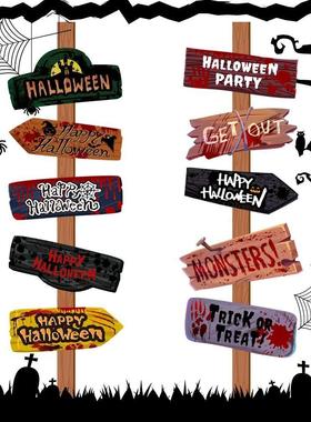1set Halloween Party decor Welcome Sign Halloween Scary Them