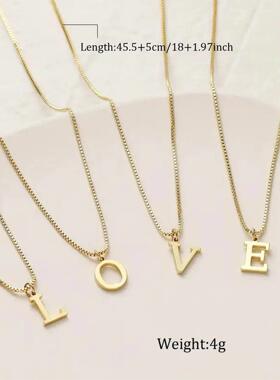 1pc Name Initial Necklace For Women Stainless Steel Jewelry