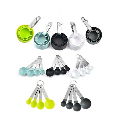 4 Pcs Stainless Steel Handle Measuring Cup Spoon Set Tools