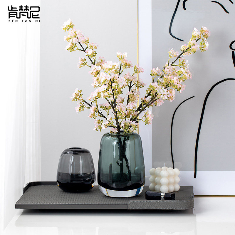 简约现代客厅样板房玻璃花瓶摆件